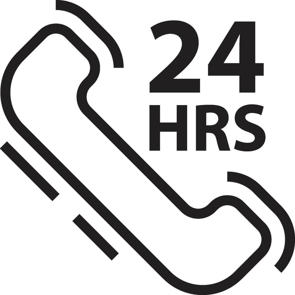 24 hours phone support icon. Support service icon vector