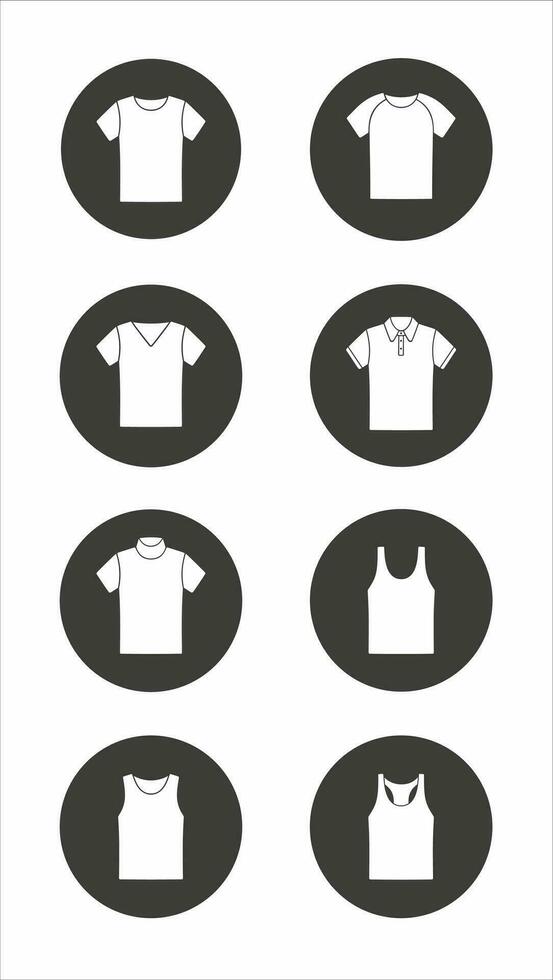 Mens t shirt, top, singlet. Clothes icon in the circle. Vector illustration.