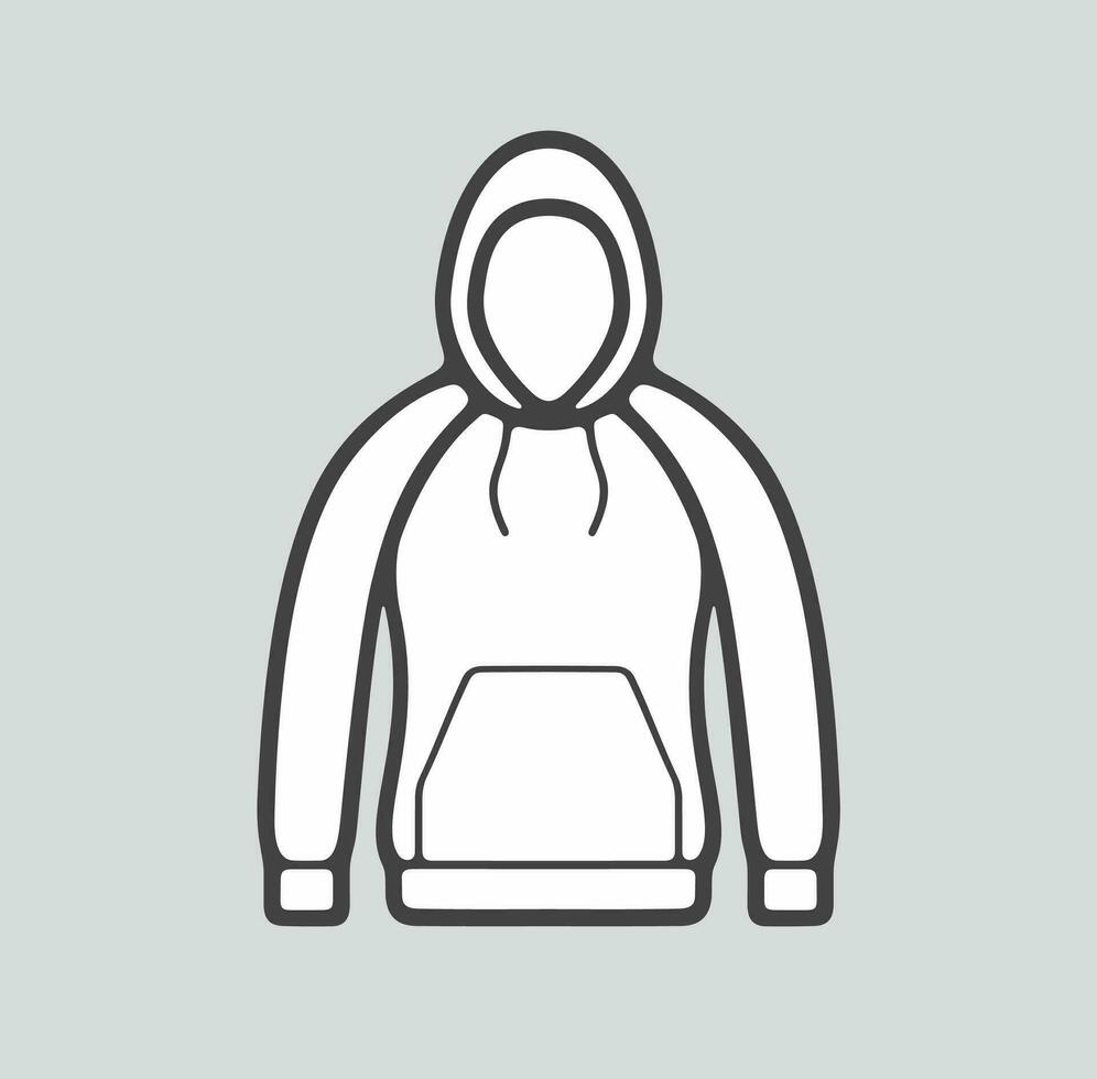 Women's hoodie line icon on a background. Vector illustration.