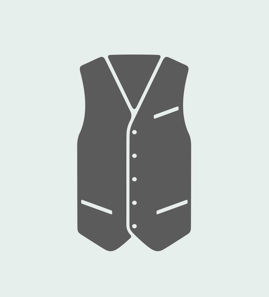 Men's business waistcoat icon on a background. Vector illustration.