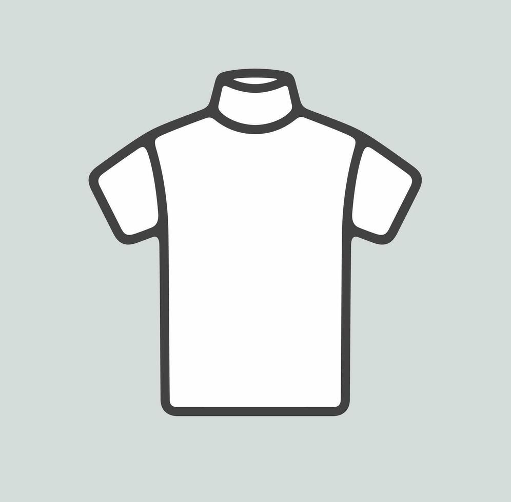 Men's turtleneck with short sleeve. Clothes line icon on a background. Vector illustration.