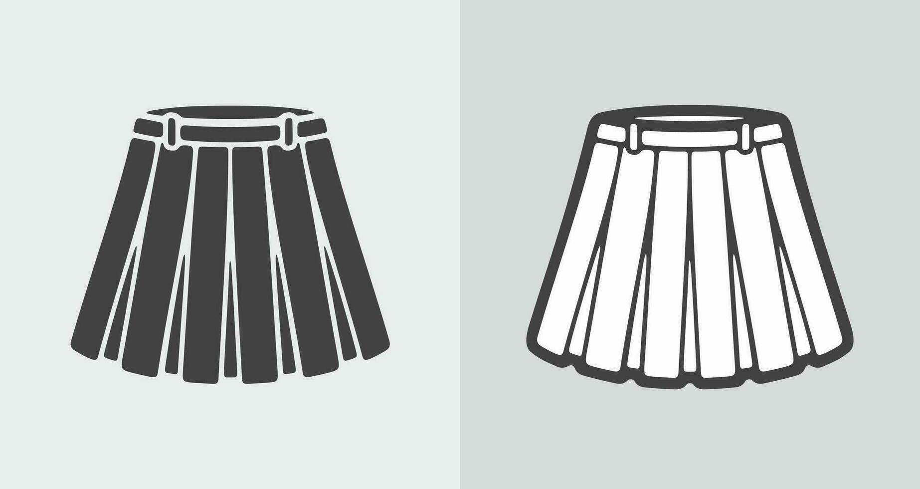 Women's pleated mini skirt icon on a background. Vector illustration.