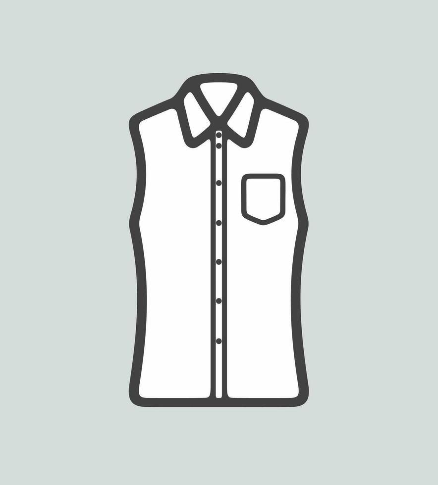 Women's sleeveless shirt line icon on a background. Vector illustration.