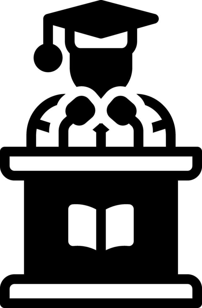 solid icon for scholar vector