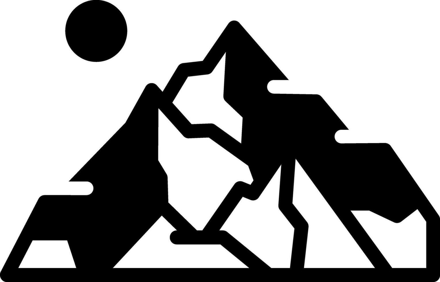 solid icon for mountains vector