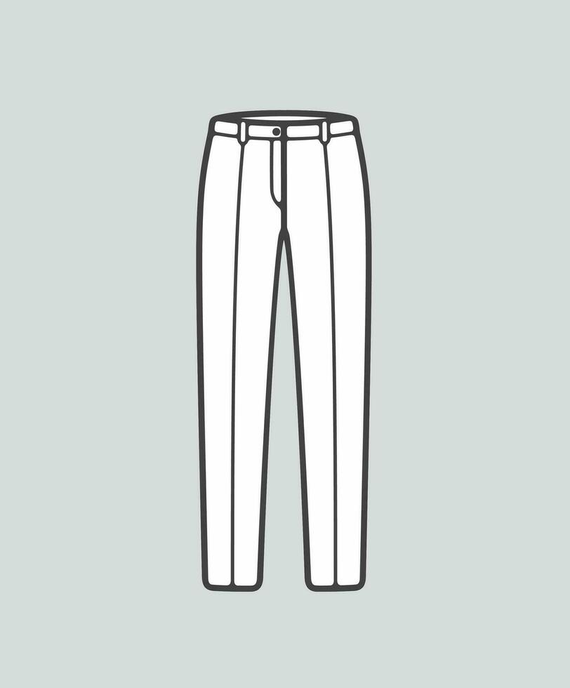 Women's business trousers line icon on a background. Vector illustration.