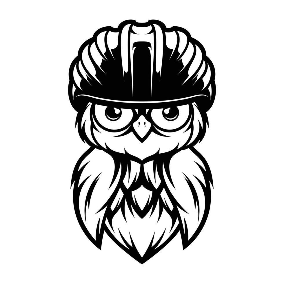 Owl Bicycle Helmet Outline vector