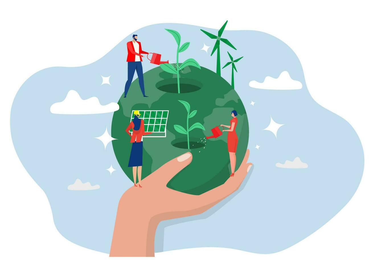 Eearth Day Concept People Working Together To Protect The Environment eearth-day-concept-people-working-together-to-protect-the-environment