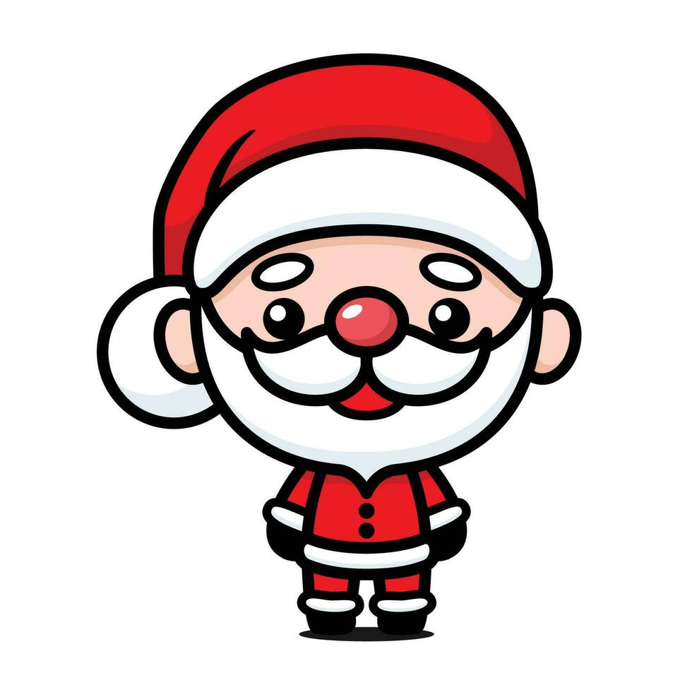 Cute And Kawaii Christmas Santa Claus Cartoon Character vector
