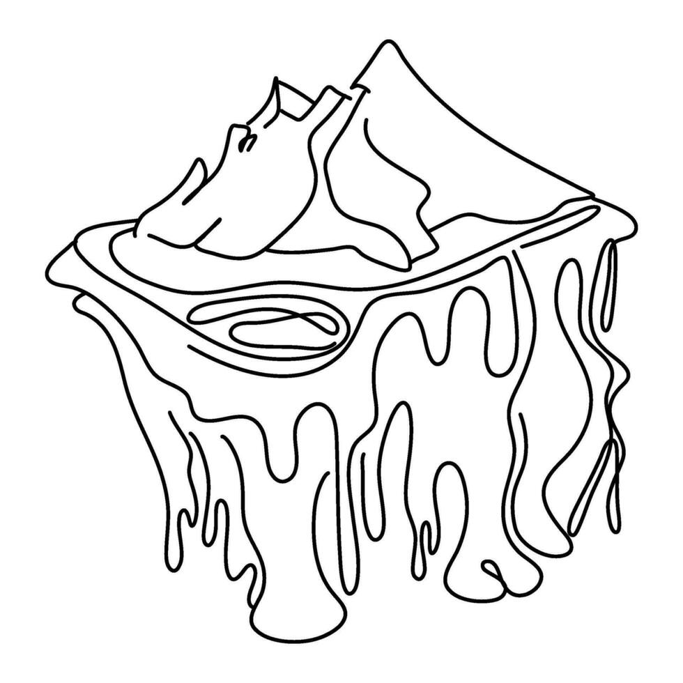 Flat Illustration Global Warming shows the Earth with a layer of green surrounding it. This layer represents the Earth's atmosphere, which helps to keep the planet warm by trapping solar radiation. vector