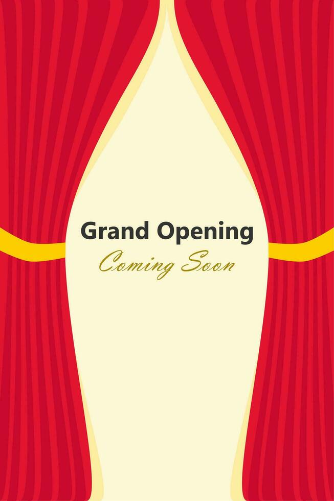 Grand opening Vertical concept background with red curtain. vector