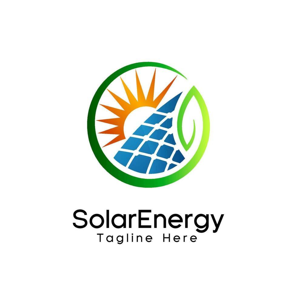 solar energy logo renewable green energy vector illustration