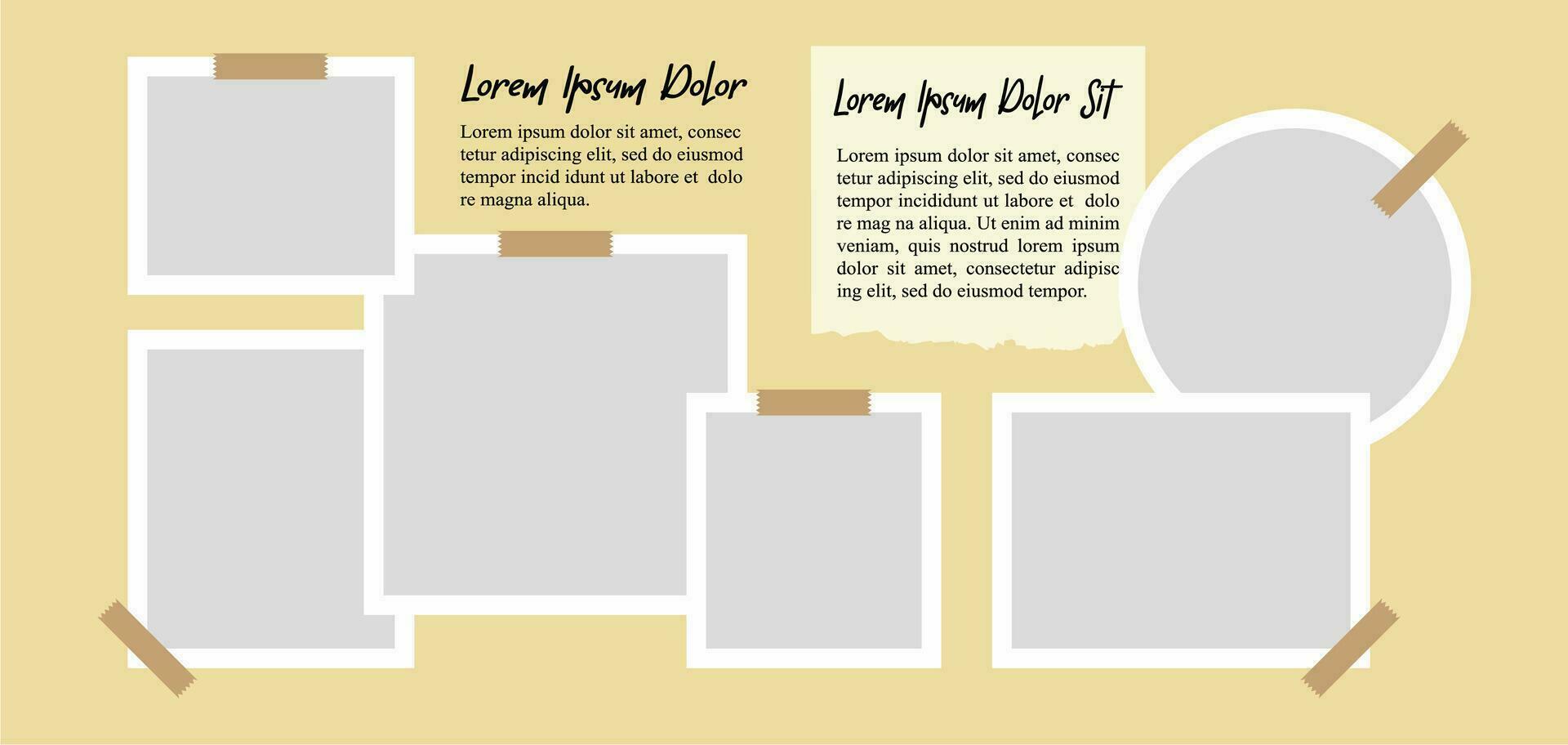 Pictures or photos frame collage. comics page grid layout abstract photo frames and digital photo wall template vector