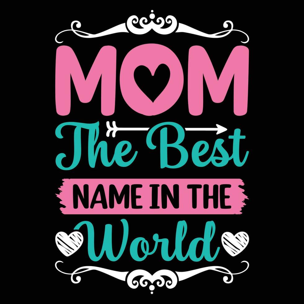 Mom the best name in the world shirt print template vector