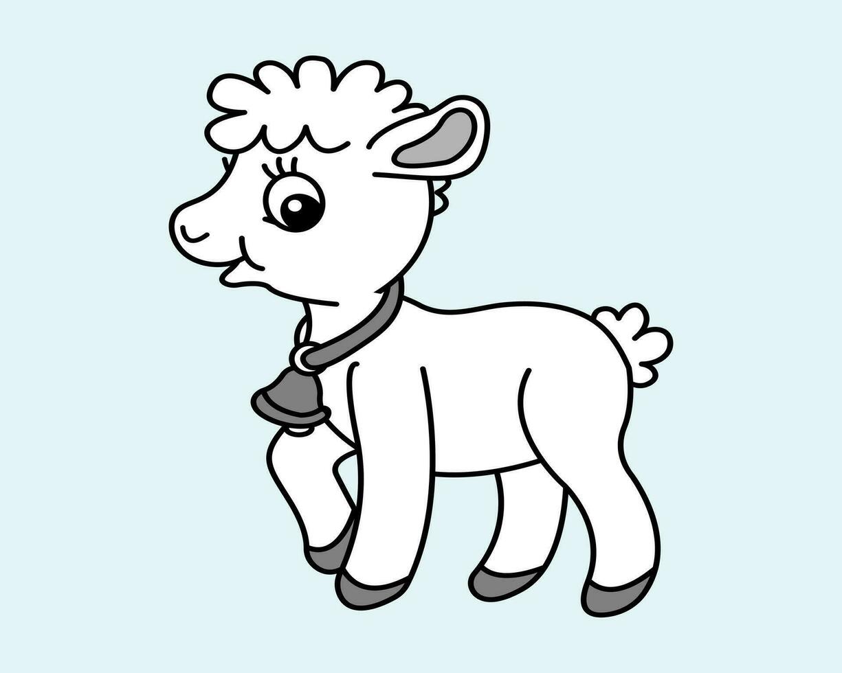 Cartoon Lamb icon illustration template for many purpose. Drawing lesson for children. Vector illustration