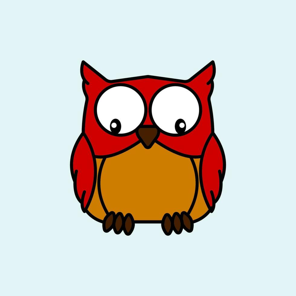 Cute cartoon owl. Vector illustration