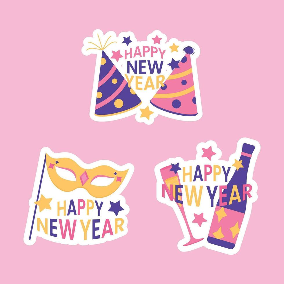 New Year Celebration theme vector art. Decoration in simple art style