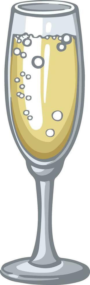glasses with sparkling wine, champagne illustration vector
