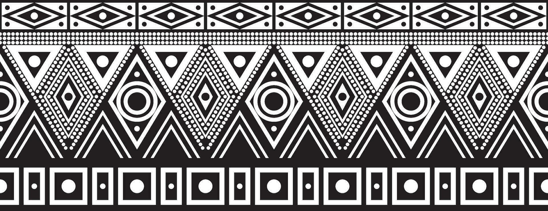 Vector monochrome seamless Native American border. Endless pattern of indigenous peoples of America, Aztecs, Mayans, Incas. Native American ornament.