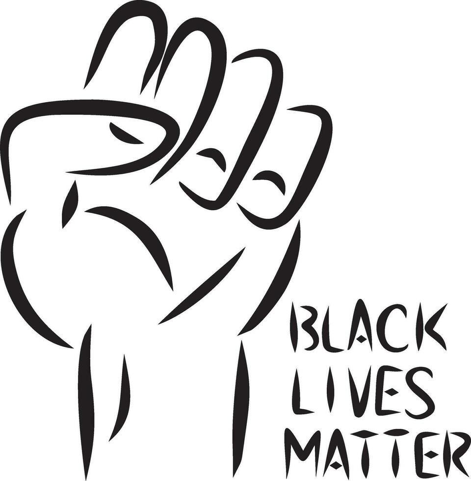 Vector hand clenched into a fist. Symbol, logo of the movement Black lives matter.