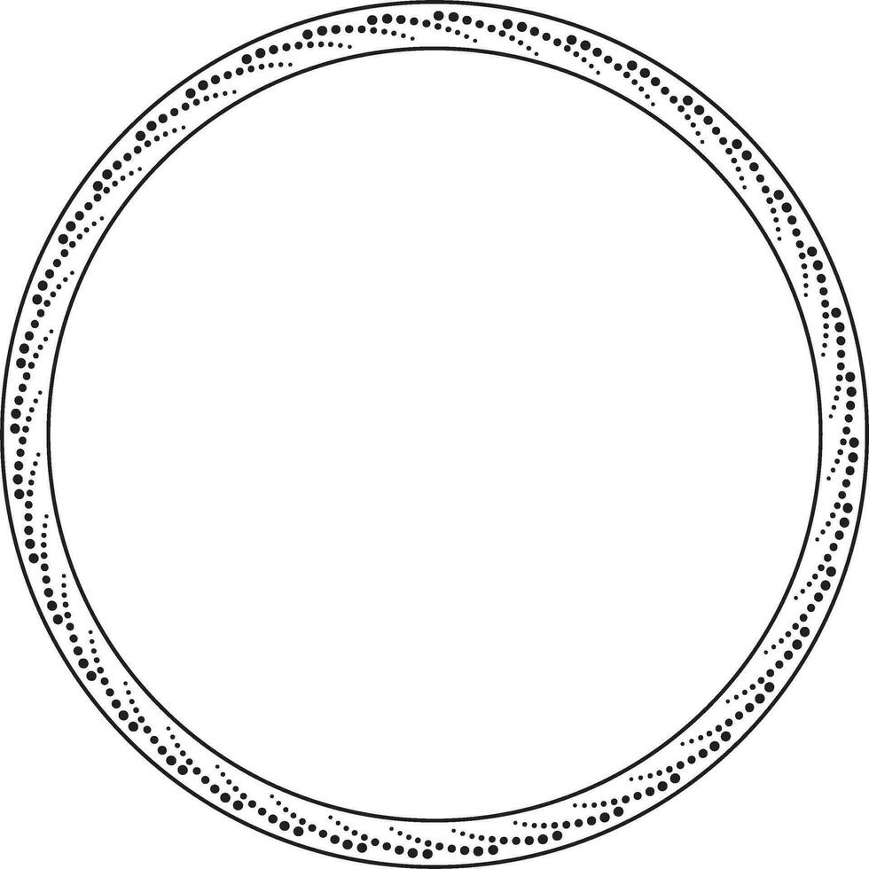 Vector round monochrome abstract european ornament. Classical frame of the peoples of Europe. Ancient Greece, Roman Empire, Italy, France.