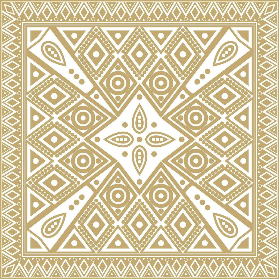 Vector golden square national Indian patterns. National ethnic ornaments, borders, frames. colored decorations of the peoples of South America, Maya, Inca, Aztecs