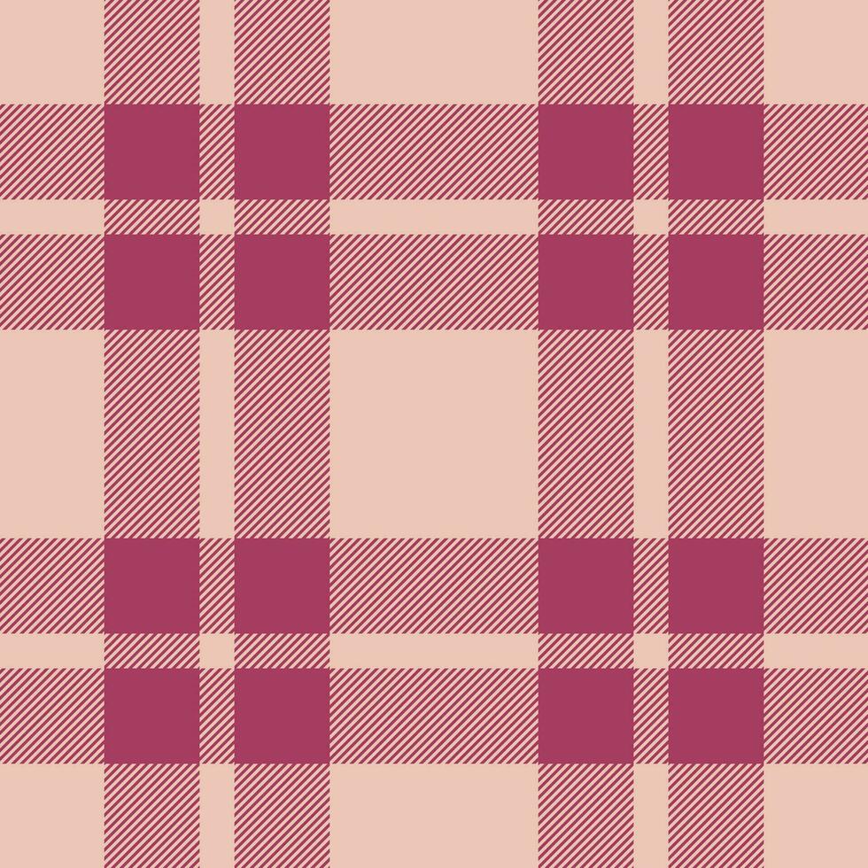 Plaid seamless pattern in pink. Check fabric texture. Vector textile print.