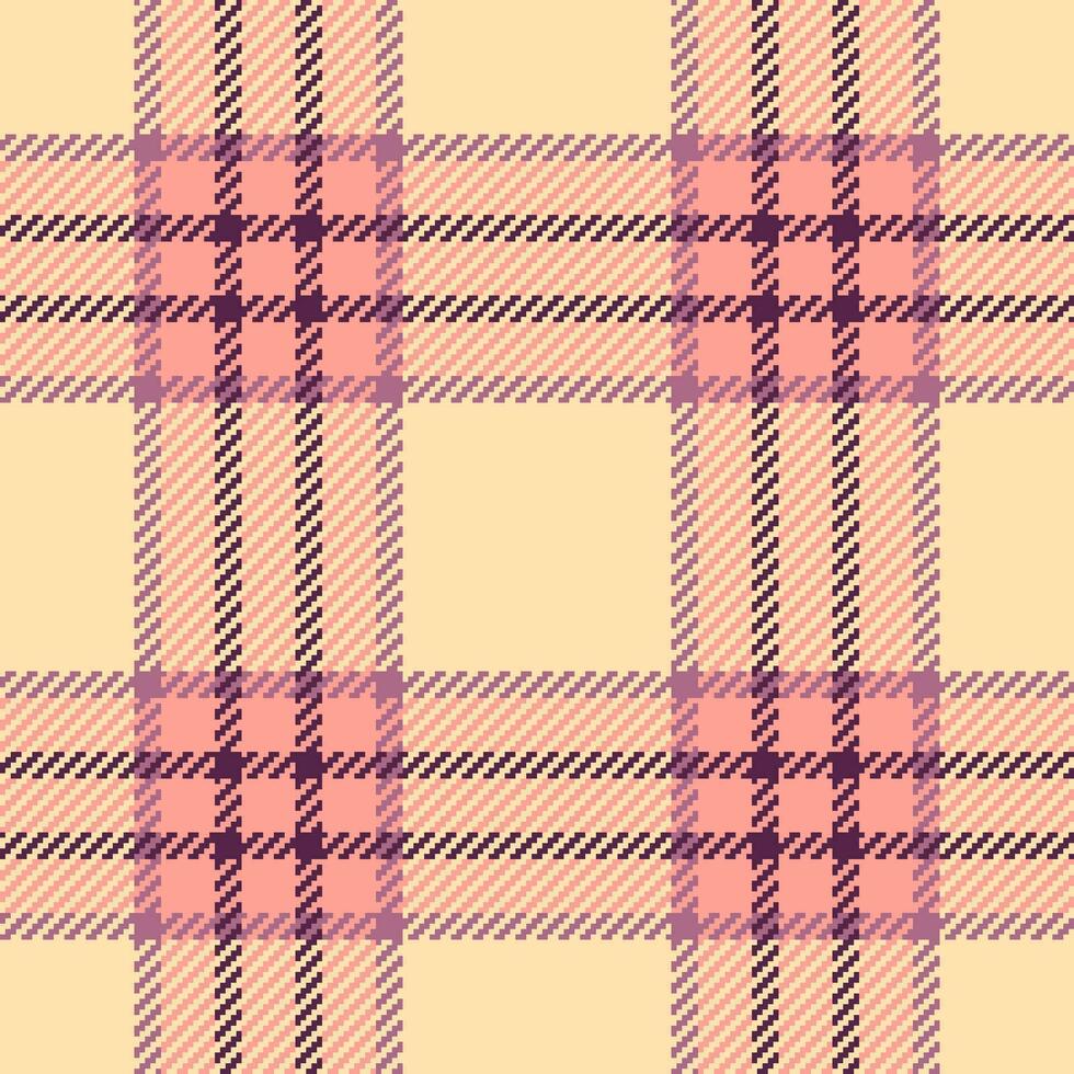 Vector plaid texture of background check tartan with a textile seamless fabric pattern.