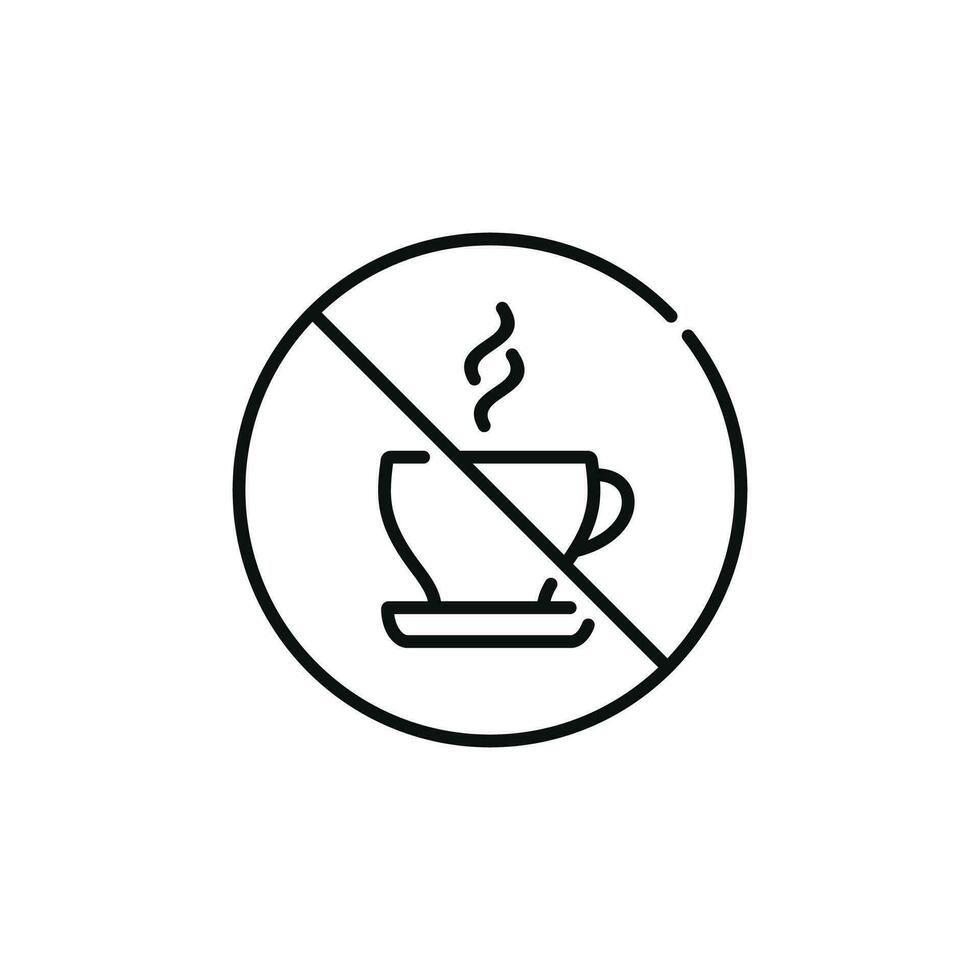 No bebida permitido línea icono símbolo vector aislado en blanco antecedentes