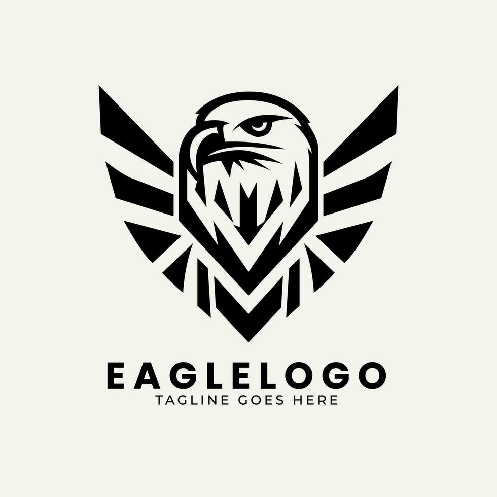 Eagle Logo Design, Minimal Eagle Face Logo template vector