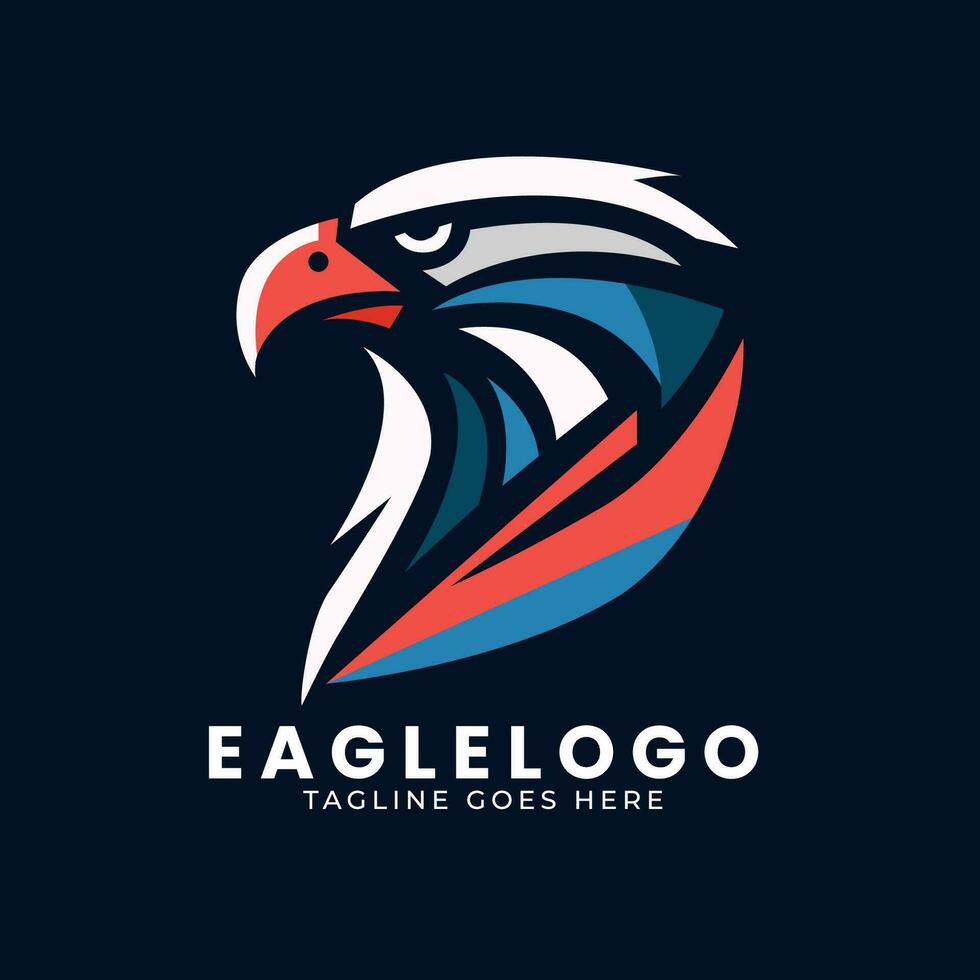 Eagle Logo Design, Minimal Eagle Face Logo template vector