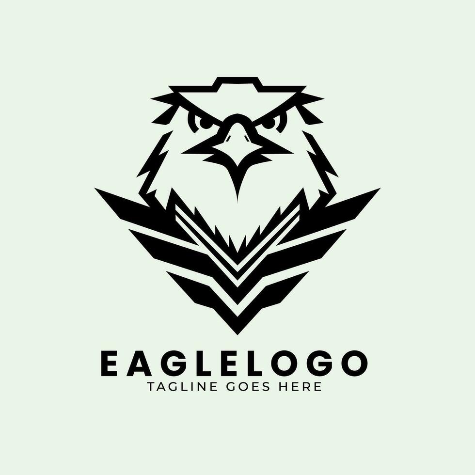 Eagle Logo Design, Minimal Eagle Face Logo template vector