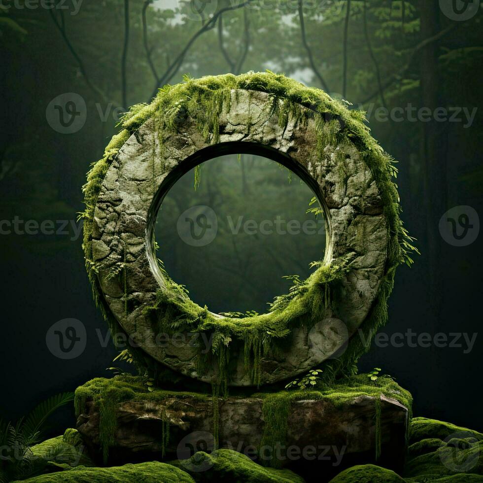 Stone letter O. Symbol of alphabet made of strong solid granite, rocks and debris. Typographic font generated by AI photo