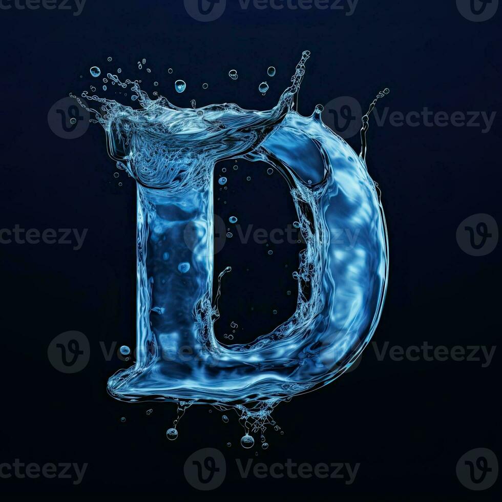 Letter D made of water. photo