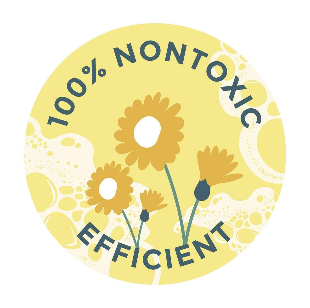 Nontoxic and efficient detergent logo or label vector