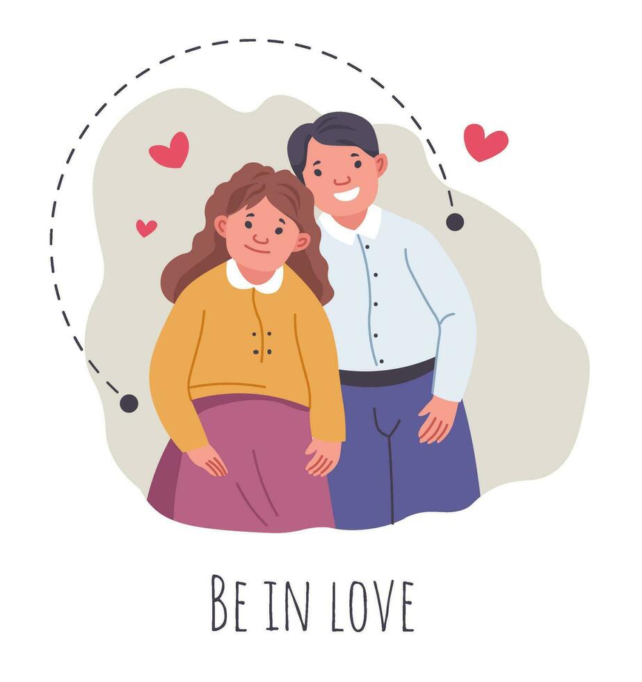 Be in love, people with down syndrome activities vector