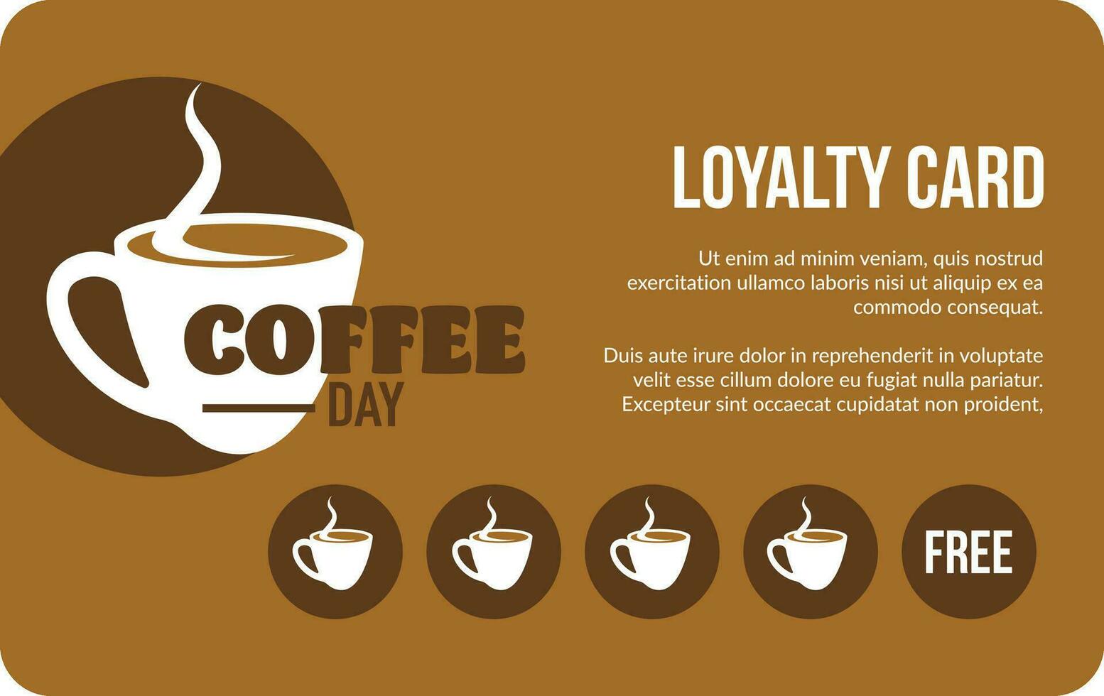 Loyalty card, coffee day get free cup from cafe vector