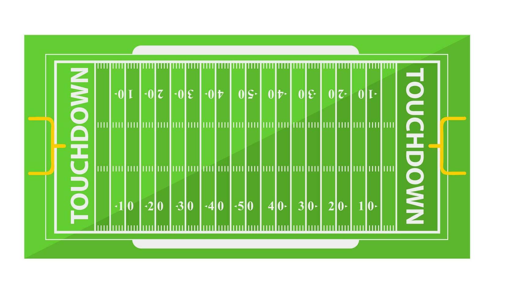 American football or rugby field with touchdown vector