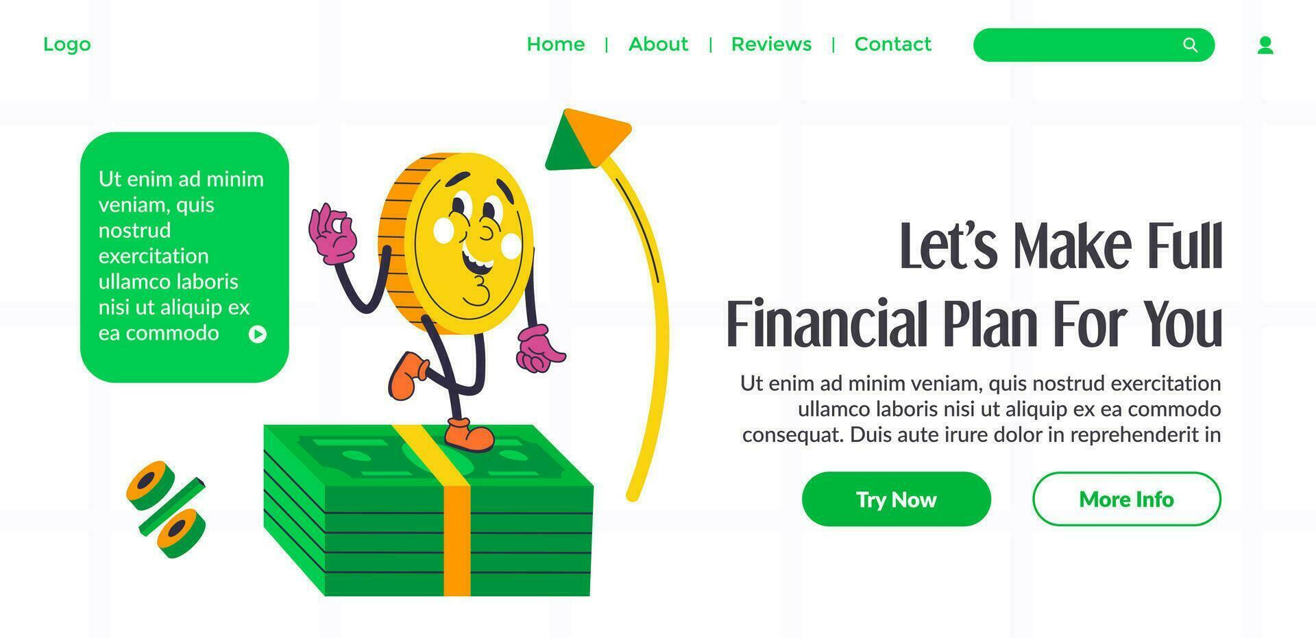 Lest make full financial plan for you, website vector