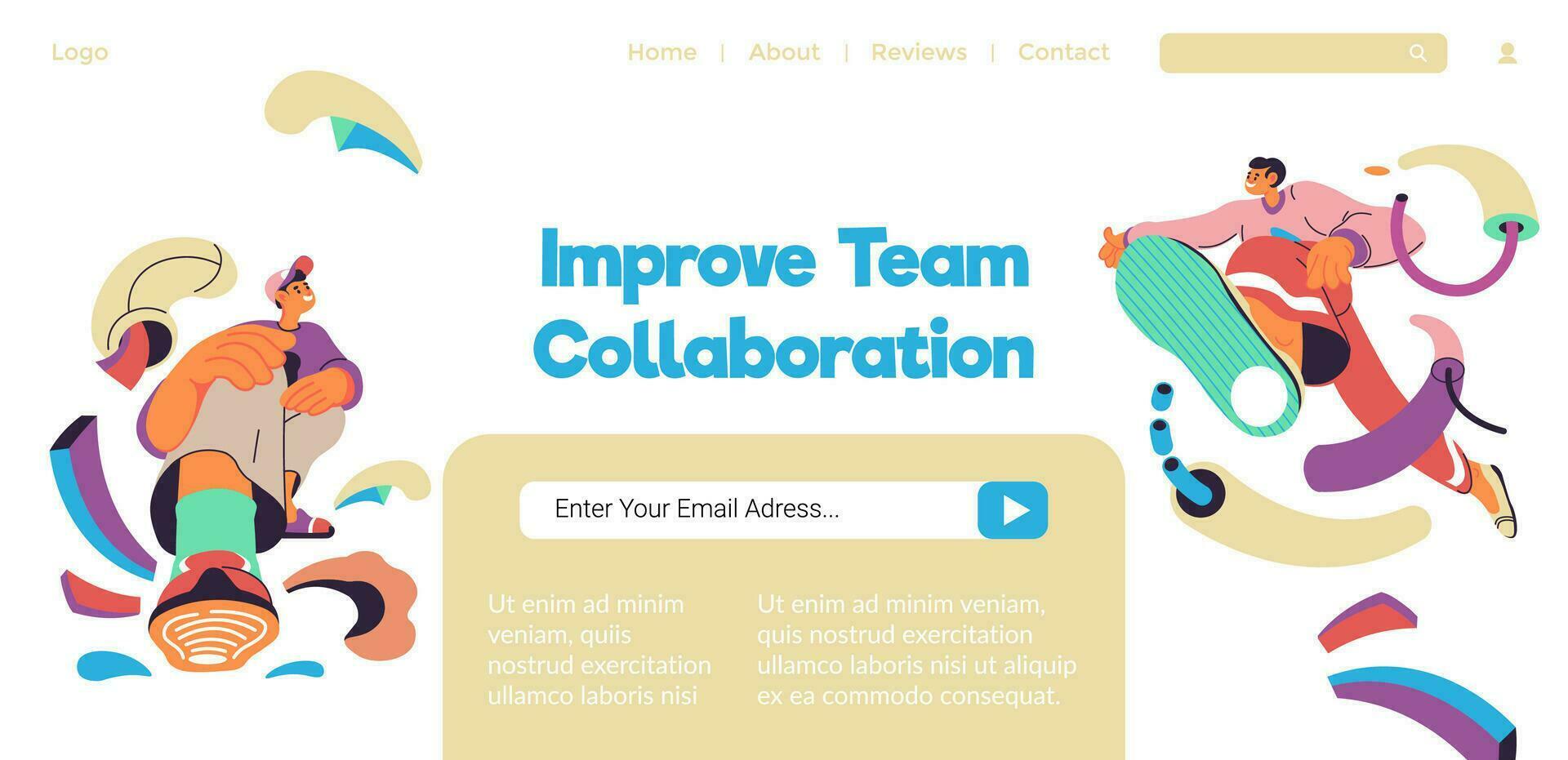 Improve your team collaboration, courses lessons vector