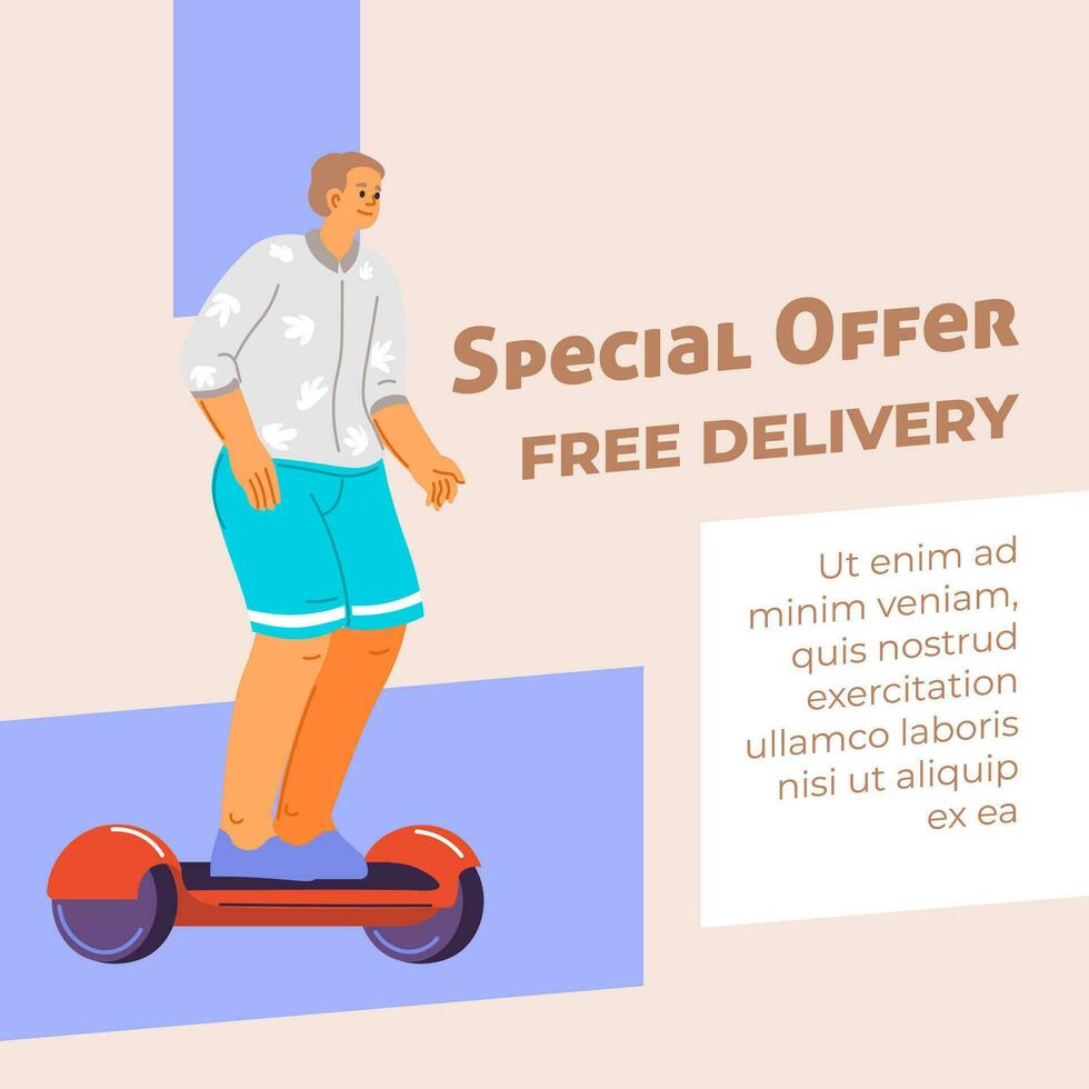 Special offer and free delivery for hoverboards vector
