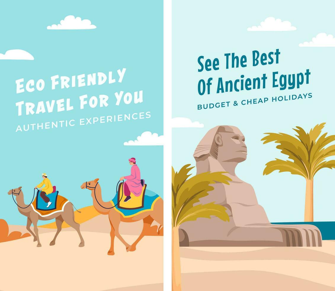 See best of ancient Egypt, eco friendly travel vector