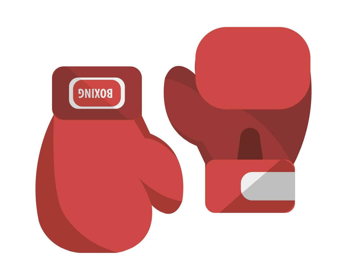 Boxing gloves with label, sports equipment vector