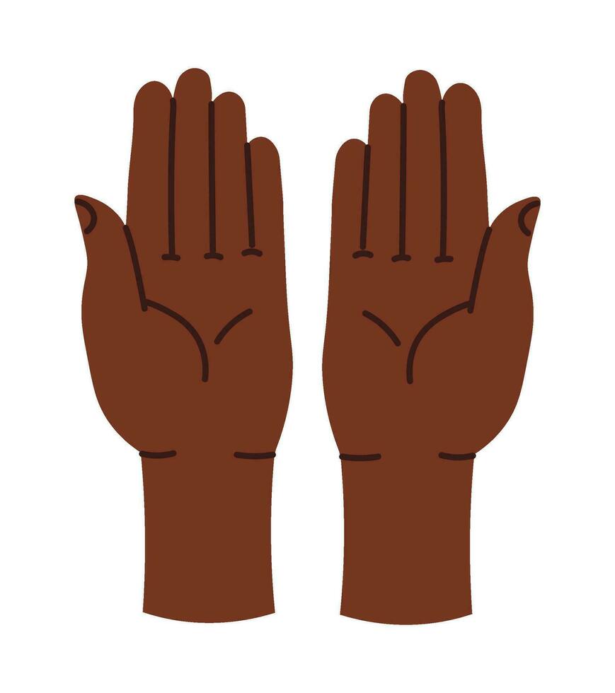 Showing palms with fingers, hand gesture vector