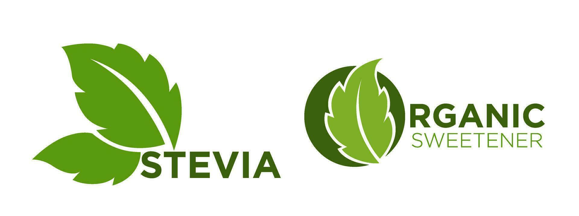 stevia orgánico edulcorante, hojas ecológicamente vector