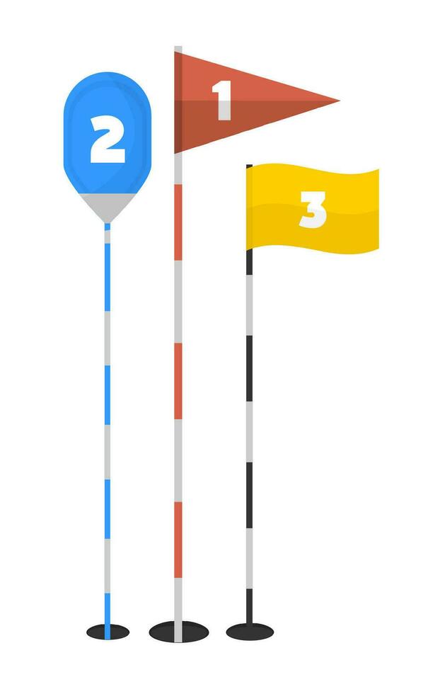 Golf flags with number of winner, contest vector