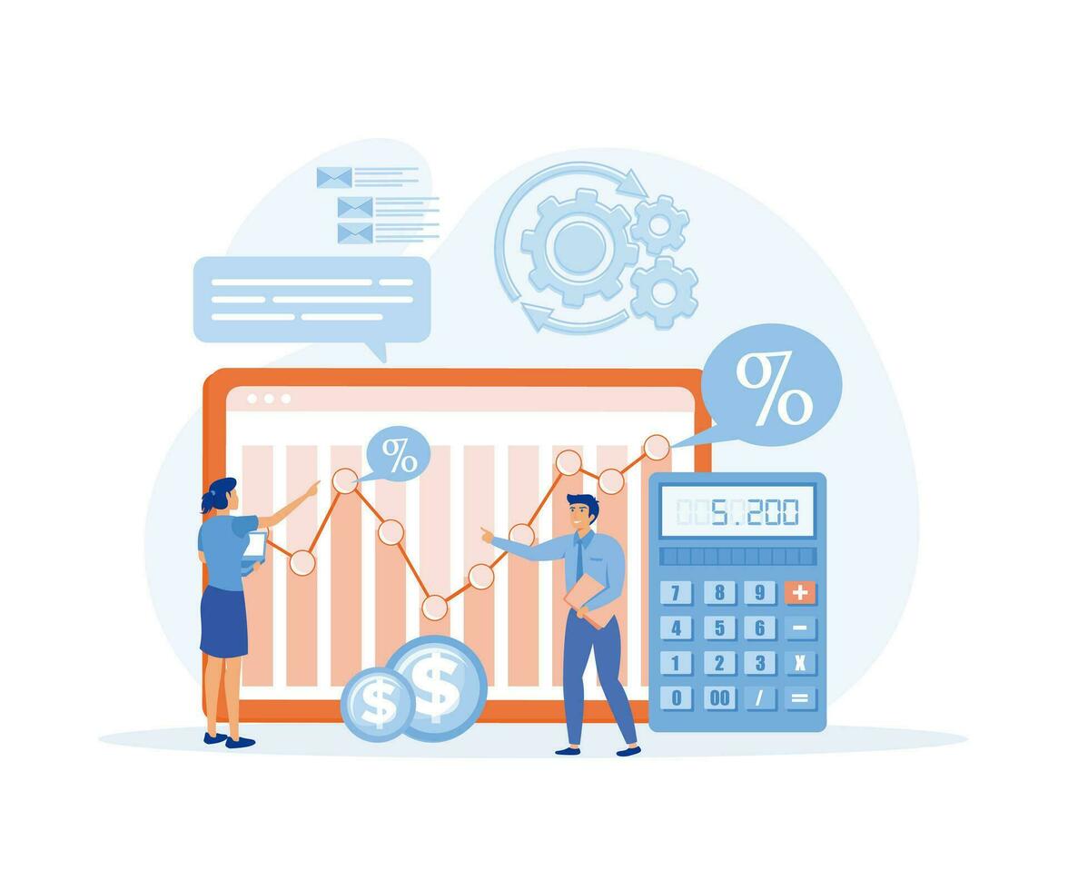 Cost optimization concept. Idea of financial and marketing strategy. Cost and income balance. flat vector modern illustration