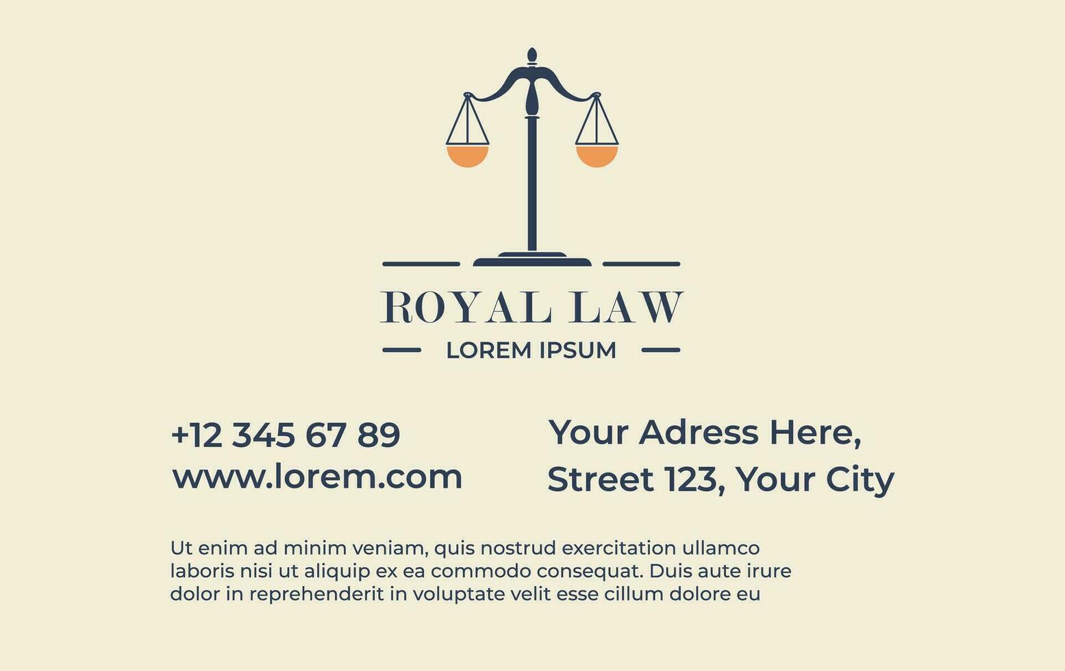 Legal services and advice, business card vector