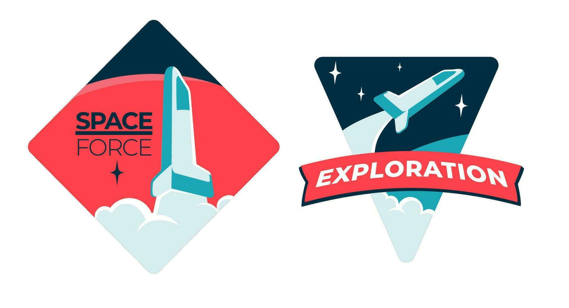 Space force and exploration, cosmos discovery vector