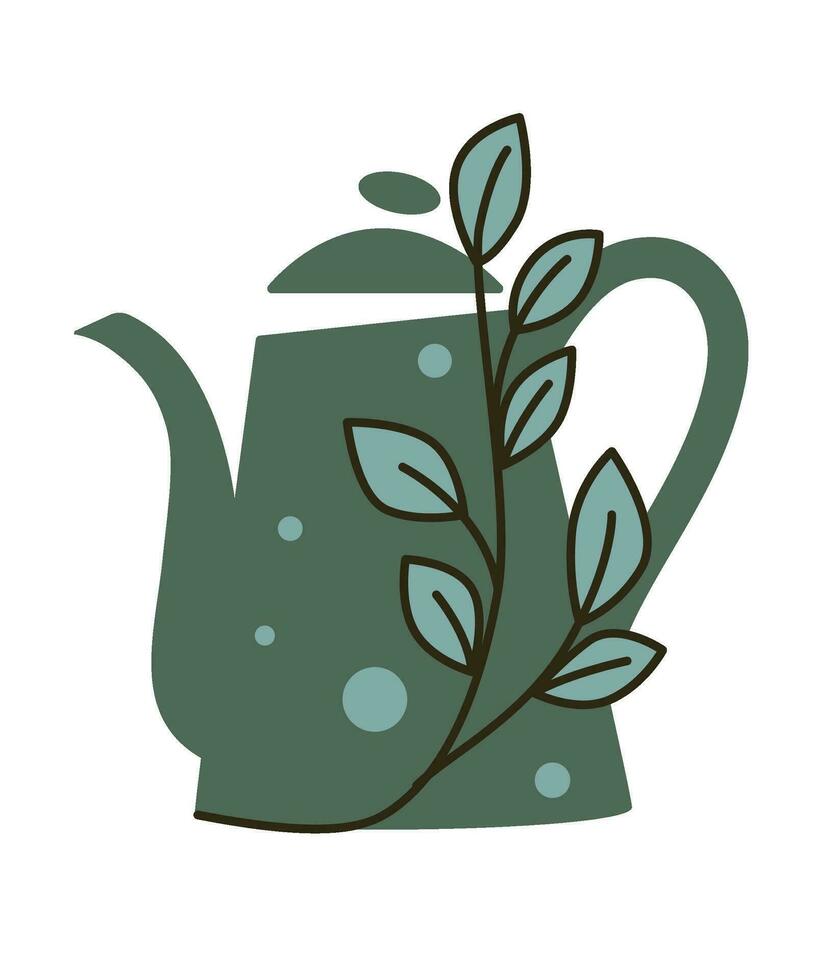orgánico y natural herbario té en tetera vector